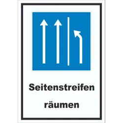 Schild Seitenstreifen räumen A3 (297x420mm)