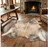 Gino Falcone Kuhfell Teppich | Kunstfell, Rinderfell Imitat, Kuhmotiv, Fellform | 70 x 90 cm | Braun Emilia