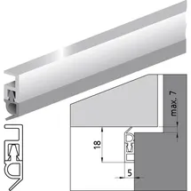 Elton Abdichtungsschiene PTS-AR L.2100mm B.5mm Ku.blk braun m.weich PVC-Lippe ELLEN