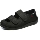 MOCINNA Männer Einstellbare Diabetische Schuhe, Indoor Outdoor Ältere Diabetische Sneaker Bequeme Extra Breite Haus Walking Schuhe Für Geschwollene Füße,Schwarz,48 EU - 48 EU