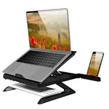 Logilink AA0133 - Notebook Ständer mit Smartphone-Halterungen, geeignet für 10–15,6"" Notebooks und Tablets, schwarz