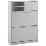 Möbel Boss Schuhschrank 71 x 110 x 24 cm geschlossen / weiß