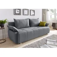 Schlafsofa COLLECTION AB "Funtastic", grau (dungelgrau), B:212cm H:84cm T:96cm, Zierkissen: 100% Polyester, Struktur (100% Polyester), Kunstleder SOFTLUX, Microfaser PRIMABELLE (100% Polyester), Sofas, mit Federkern, Bettfunktion, inklusive 2 Rücken- und 1 Zierkissen, Topseller