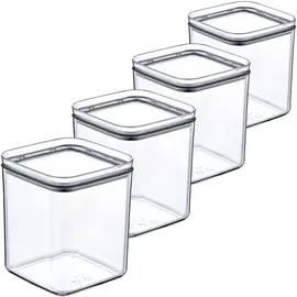 Centi 4er Set Vorratsdosen mit Deckel Aufbewahrungsbox 1L transparent eckig