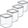 Centi 4er Set Vorratsdosen mit Deckel Aufbewahrungsbox 1L transparent eckig