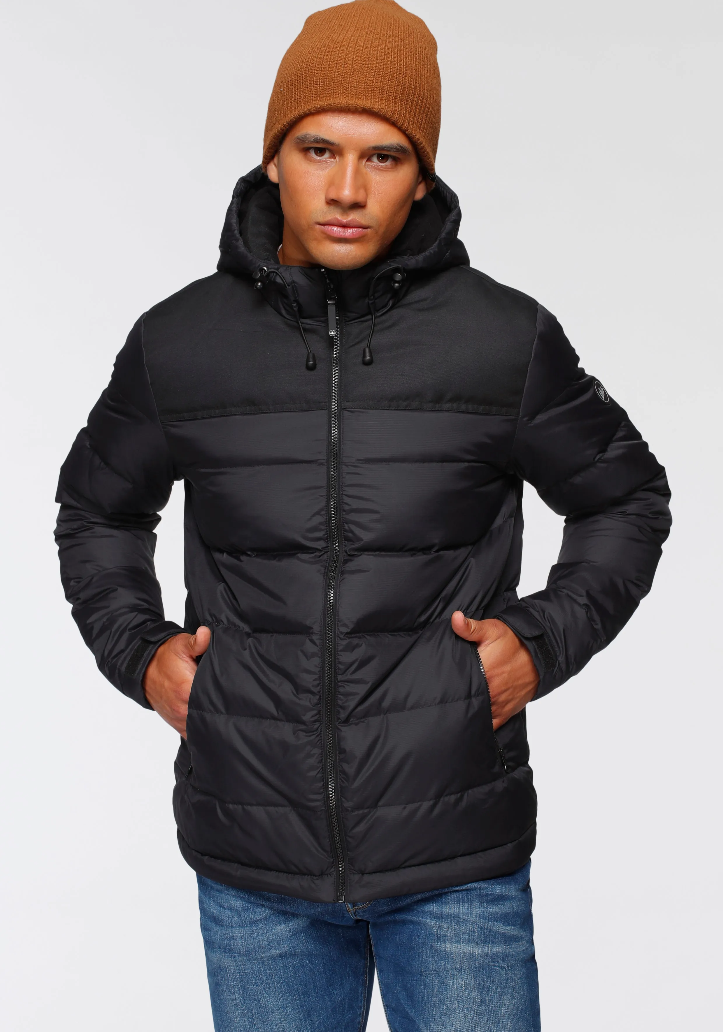 Daunenjacke POLARINO Gr. 58, schwarz Herren Jacken für den Winter, aus leichtem Webmaterial