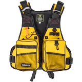 ZTMHRG Schwimmweste für Erwachsene Angeln Weste Multifunktions Festtoffweste Outdoor Freizeit Atmungsaktiv Rettungsweste mit Vielen Taschen für Wassersport Driften Schnorcheln(Yellow)