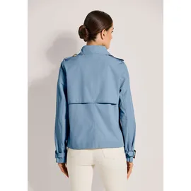 Madeleine Trenchcoat MADELEINE "Kurzjacke Verkürzte Trenchjacke mit Taschen", Damen, Gr. 34, rauchblau, Obermaterial: 85% Polyester PES. 15% Baumwolle CO., Modern, Mäntel