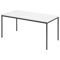 Bümö Kantinentisch, Weiß, Schwarz, Nachbildung, Rechteckig, 160x72x80 cm, FSC