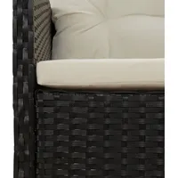 vidaXL 5-tlg Garten-Lounge-Set mit Kissen Schwarz Poly Rattan