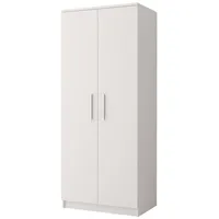 Moeblo Möblo Drehtürenschrank, Weiß, Metall, Rechteckig, 80x193x50 cm, Schlafzimmer,