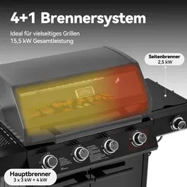 Royal Gourmet 4+1 Brenner Gasgrill schwarz