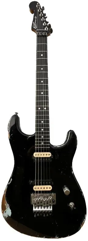 Luxxtone Guitars El Machete - Black over Sonic Blue aged