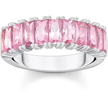 Thomas Sabo Ring mit pinken Steinen Pavé silber, 925 Sterlingsilber