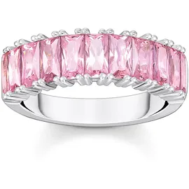 Thomas Sabo Ring mit pinken Steinen Pavé silber, 925 Sterlingsilber