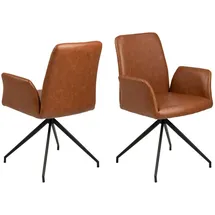 VCM Esszimmerstuhl Nadine cognac Kunstleder schwarz