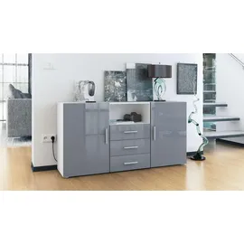 Vladon Sideboard 138,5 x 71,5 x 35 cm Grau