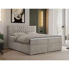 MKS Boxspringbett 160 x 200 cm H4 Beige