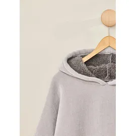 s.Oliver Lounge Hoodie Decke mit Ärmeln 100 x 100 cm Grau