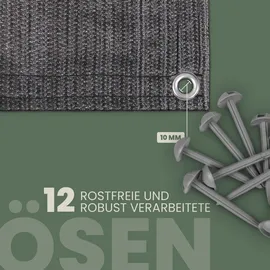 BestLivings Vorzeltteppich, (250 x 350cm) Camping Matte mit Ösen, Outdoor Teppich inkl. 12 Kunststoff, Heringe und Tragetasche, Markisenteppich