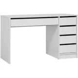 beautysofa SCHREIBTISCH Malta mit 5 Schubladen, grifflos, Weiß