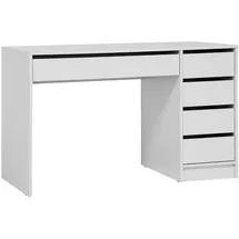 beautysofa SCHREIBTISCH Malta mit 5 Schubladen, grifflos, Weiß