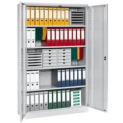 Gürkan Stahlschrank 100157 lichtgrau 120,0 x 42,0 x 195,0 cm, aufgebaut