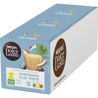NESCAFÉ Dolce Gusto Kokosnuss Flat White, 36 Kaffeekapseln (vegan, mit Kokosnussdrink), 3er Pack (3 x 12 Kapseln)