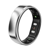 RingConn Gen 2 Air, Ultra-schmaler AI-Smart Ring, 10-Tage Akkulaufzeit, Schlaf/Stress/HR-Tracker, Smartringe für Herren & Männer, IP68 wasserdichtes, kompatibel mit iOS & Android (Galaxie Silber, 8)