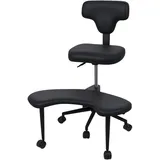 Yirtree Criss Cross Chair, Kniestuhl, Meditationsstuhl, ADHS-Schreibtischstuhl für Erwachsene, höhenverstellbar, Yoga-Bürostuhl, breiter Criss Cross Stuhl mit Lendenwirbelstütze, Kniestuhl (Schwarz)