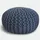 casamia Pouf Baumwolle Ø 45 cm Dunkelblau