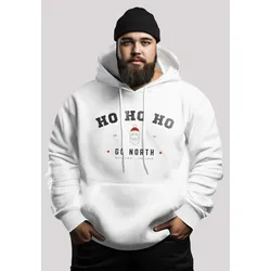 Kapuzenpullover F4NT4STIC "Ho Ho Ho Santa Weihnachten PLUSSIZE", Herren, Gr. L, weiß, Obermaterial: 65% Baumwolle, 35% Polyester, casual, slim fit, Langarm, Pullover, Premium Qualität