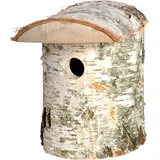Dobar Naturbelassener Birkenholz-Nistkasten Ø 32 mm 14 x 14 x 22 cm Birke