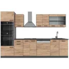 Vicco Küchenzeile R-Line 300 cm anthrazit/eiche