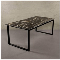 MAGNA Atelier Esstisch BERGEN mit Marmor Tischplatte, Esstisch eckig, Metallgestell, Exclusive Line, 200x100x75cm schwarz 200 cm x 75 cm x 100 cm