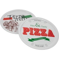 2er Set Pizza Teller - 31,5 cm - Pizzateller Speiseteller Porzellan Geschirr Tellerset