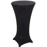 Mendler Set Stehtisch + Stehtischhusse HWC-J30, Bistrotisch Tischhusse, klappbar höhenverstellbar Ø 60cm ~ Husse schwarz