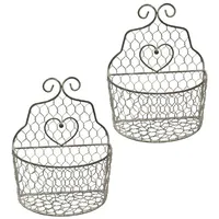 MACOSA HOME MACOSA SA81554_x2 Wandkorb 2er Set Metall Vintage