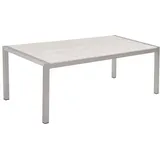 Beliani Vernio Gartentisch 180 x 90 x 76 cm Weiß/Silber