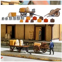 BUSCH 1625 H0 Zwei Gepäckkarren mit Zubehör