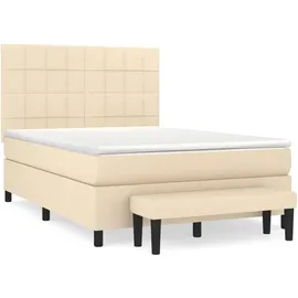 vidaXL Boxspringbett 140 x 200 cm Creme