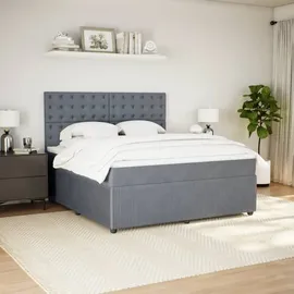 vidaXL Boxspringbett 180 x 200 cm Dunkelgrau