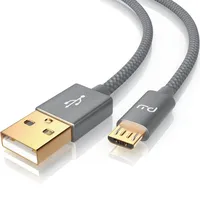 Primewire Premium Micro USB 2,4A Schnellladekabel - Nylonkabel Metallstecker