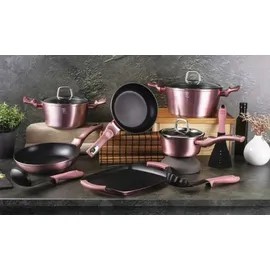 Berlinger Haus Irose Topf-Set 9-tlg. 3 x Kochtopf + 2 x Bratpfanne + 3 x Küchenutensilien + Grillplatte