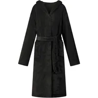 vidaXL Bademantel Hoodie Schwarz XXL Flanell