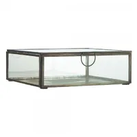 ib laursen Servierschale Ib Laursen Glasschachtel mit Deckel Solitaire quadratisch Antik Messin