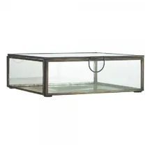 ib laursen Servierschale Ib Laursen Glasschachtel mit Deckel Solitaire quadratisch Antik Messin