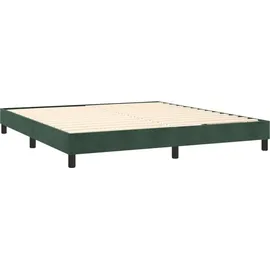 vidaXL Boxspringbett mit Matratze Dunkelgrün 160x200 cm Samt - Grün