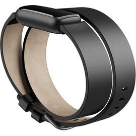 Fitbit Luxe Horween Leather Double Wrap,Black,One Size