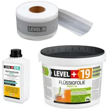 LEVEL PLUS Dichtset für Duschabdichtung Bad Dichtband Flüssigfolie 4 kg